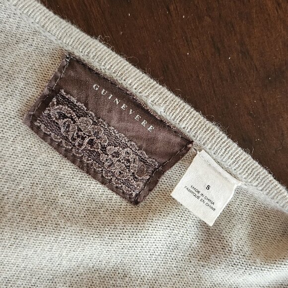 ANTHROPOLOGIE - GUINEVERE, Gray long sleeve open cardigan flattering hem details - Picture 9 of 9